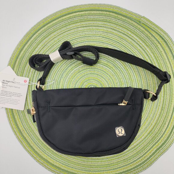 lululemon athletica Handbags - Lululemon All Night Festival Bag 2L Black with gold